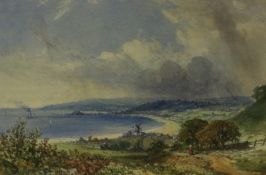 Mary Weatherill (British 1834-1913): Coastal View with Windmill,