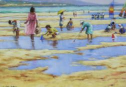 Anthony Orme (British 1945-): Summer Beach scene,