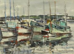 Rene Le Forestier (French 1900-1972): Breton Fishing Boats,