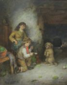 M W Langton (19th century): Teaching the Dog a New Trick,