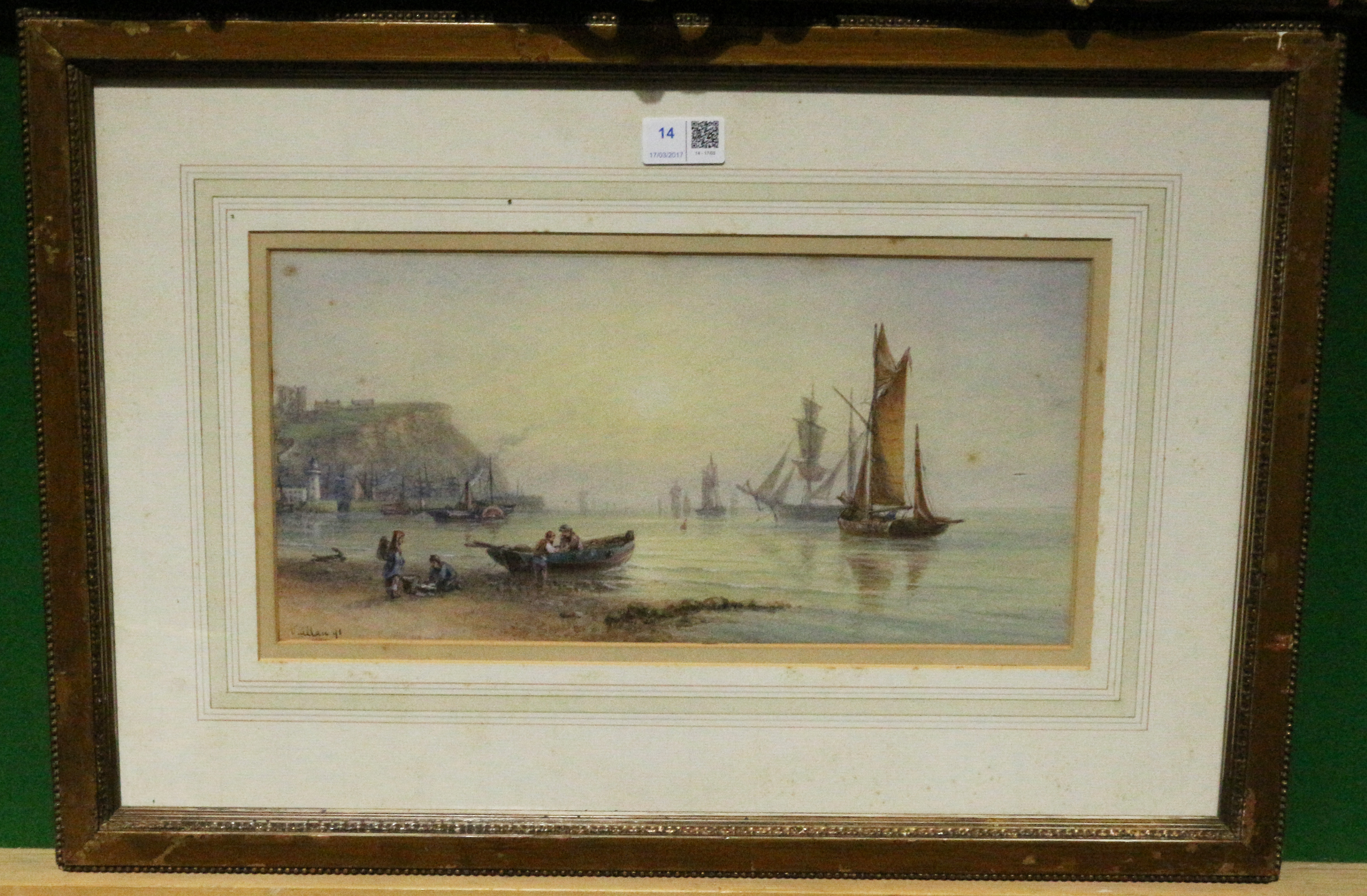 John Francis Branegan (British 1843-1909): 'Whitby' and Scarborough, pair watercolours one titled, - Image 2 of 4