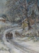 Rowland Henry Hill (Staithes Group 1873-1952): 'Winter in Ellerby',
