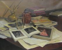 Ramon Barnadas (Spanish 1909-1981): The Artist's Library,