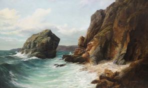 Attrib. James H C Millar (British 1884-1903): Rocky Coastal Scene