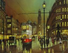 Steven Scholes (British 1952-): City Lights - the Victoria Hotel Manchester,