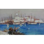 Frank Henry Mason (Staithes Group 1875-1965): 'A Spanish Port', watercolour and gouache signed,