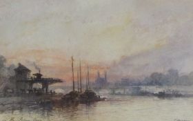 Paul Marny (French/British 1829-1914): 'On the Seine Paris',