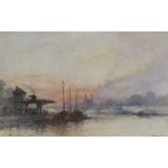 Paul Marny (French/British 1829-1914): 'On the Seine Paris',