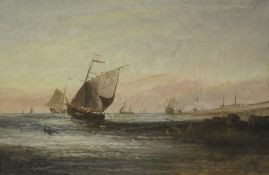 William Rogers (British fl.1848-1872): Shipping off the Coast