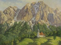 Donald Ayres (British 1936-): Alpine Landscape,
