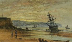 John Francis Branegan (British 1843-1909): Beached Sailing Vessel at Whitby,