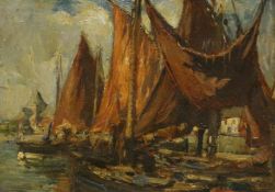 Arthur A Friedenson (Staithes Group 1872-1955): 'Fishing Fleet at St.