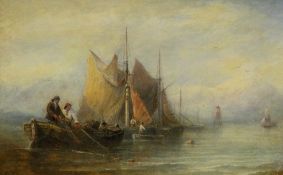 English School (19th century): 'On the Thames near Chapman's Lighthouse', oil on canvas unsigned,