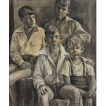 Virio Bresciani (Italian 1925-2000): Family of Boys, watercolour signed and dated 1951,