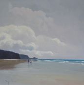 Jorge Segrelles (Spanish 1953-): Beach scene - low Tide,