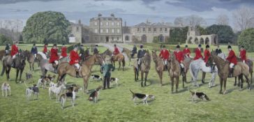 Peter Watson (British 1946-): 'The Middleton Hunt Meet at Birdsall House with Lord Middleton in the