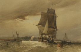 George Chambers (British 1803-1840): Trading Brig Running for Shelter before the Storm,