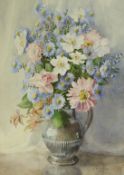 Eleanor M Stickney (British early 20th century): Still Life of Flowers in a Jug,