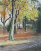 Pat Faust (British 1924-): 'Autumn Brandesburton Hall', pastel signed and dated 2000,