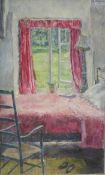 Du Maurier (20th century): The Open Window - Bedroom Interior Scene,