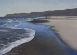 Douglas Gray (British 1965-): Cornelian Bay Scarborough, oil on canvas board signed and dated '03,