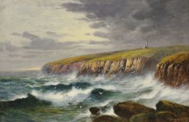 William Langley (British 1852-1922): "Selwick Bay and (Flamborough) Lighthouse Bridlington",