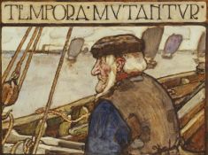 Dame Laura Knight (Staithes Group 1877-1970): 'Tempora Mutantur' (Times are Changing) - Reflections