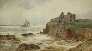 Thomas Bush Hardy (British 1842-1897): Shipping off Tynemouth, watercolour signed and dated 1889,