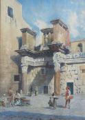 G Gioja (Italian 19th century): Remains of the Minerva Temple Rome,