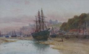 H Max Krause (19th/20th century): 'Whitby' - Whitehall Landing at Low Tide,