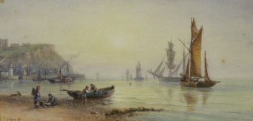 John Francis Branegan (British 1843-1909): 'Whitby' and Scarborough, pair watercolours one titled,