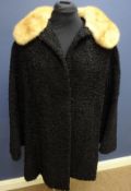 Persian lamb coat with blonde mink fur collar by Maxwell Cowan,