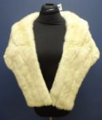 Blonde mink fur stole by Blaiwais and one other stole (2) - Vintage Clothing Condition