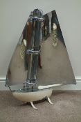 1930s Art Deco 'Bunting' yacht single bar electric heater with chrome sails,