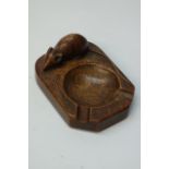 'Mouseman' oak ashtray circa.