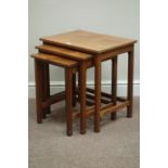 'Acornman' adzed oak nest of three tables, by Alan Granger of Brandsby,