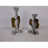 Graduated pair 'David Marshall' brass and alloy candlesticks Condition Report