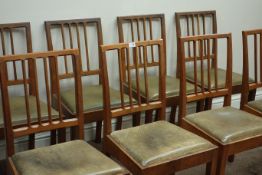 'Acornman' set eight dining chairs, upholstered drop in seats,