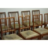 'Acornman' set eight dining chairs, upholstered drop in seats,