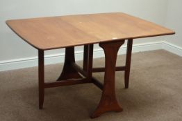 Danish teak drop leaf dining table, 135cm x 92cm,