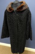 Persian lamb coat with mink fur collar by Astra Fur,