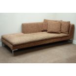 Antonio Citterio for BB Italia - 'Charles' sofa, polished steel 'L' shaped bracket feet,