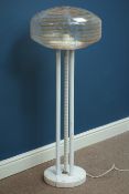 1960s floor standing lamp, vintage retro blown glass shade, raised on triple pillar,