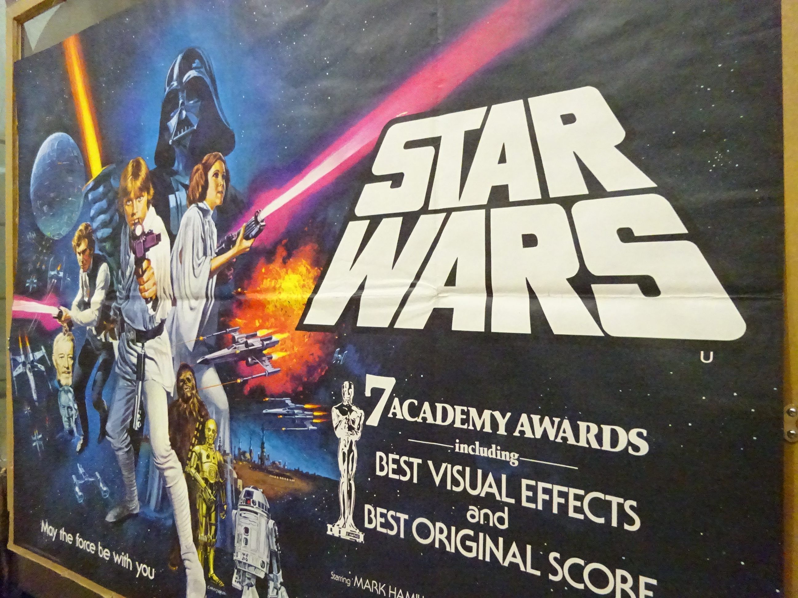 'Star Wars' (1977) original British Quad film poster with art work by Tom Chantrell, - Bild 2 aus 9