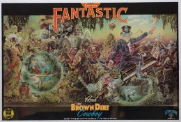 Elton John 'Captain Fantastic And The Brown Dirt Cowboy' 1975 poster framed (59cm x 79cm) & a vinyl