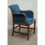 Mid 20th century Parker Knoll walnut framed armchair curved arms,
