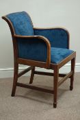 Mid 20th century Parker Knoll walnut framed armchair curved arms,