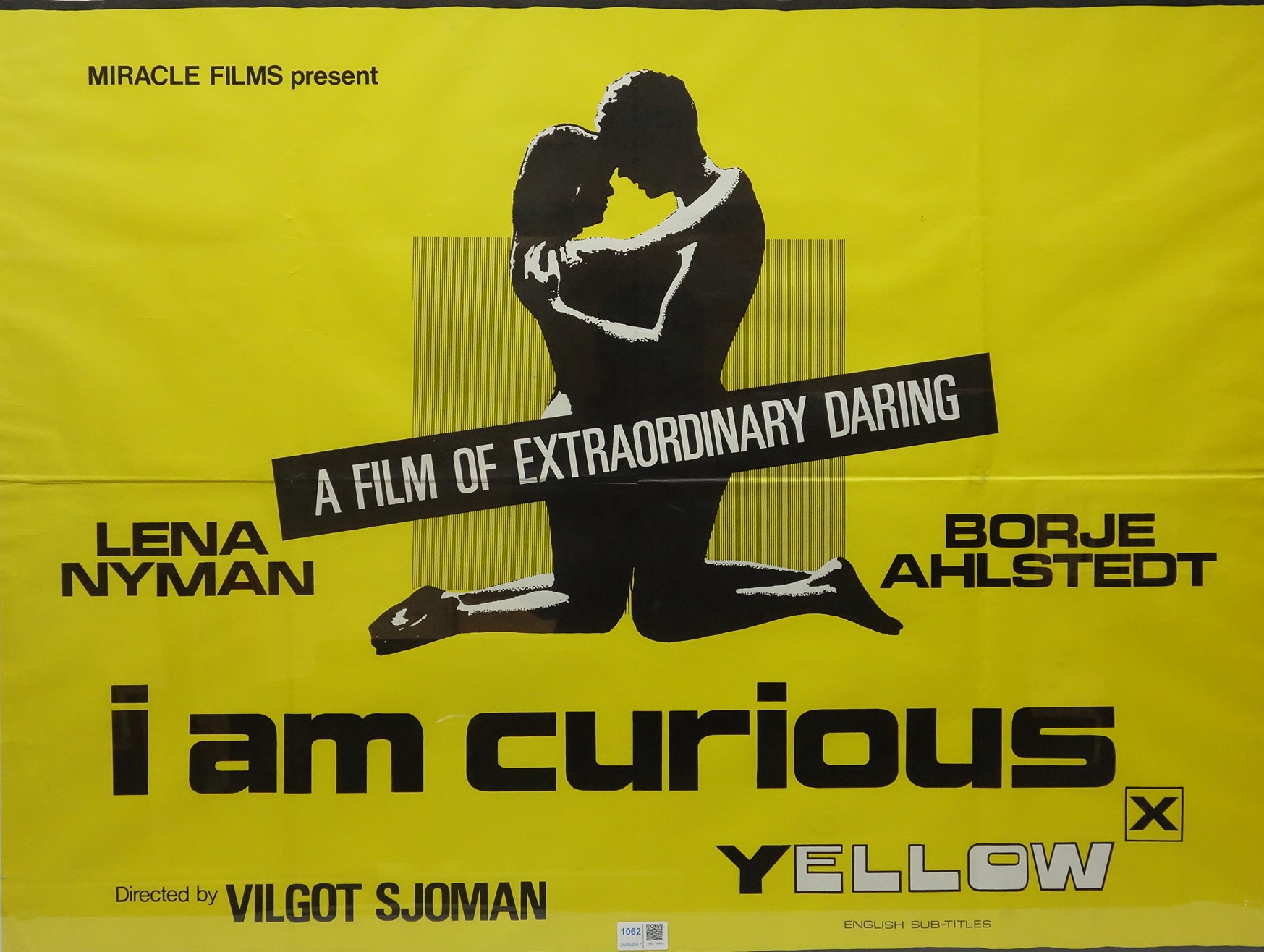 1960s original Quad poster for the x-rated film 'I am curious',