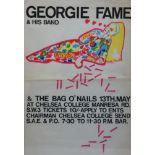 'Georgie Fame & his band' original concert poster at Chelsea college 1967, art work by Vic Mason,