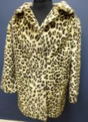 Leopard print short faux fur coat by Maxwell Cowan, York,